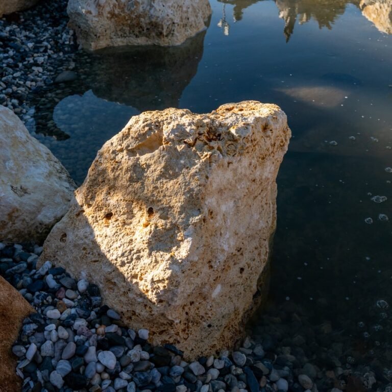 enrochement pierre rocher calcaire beige